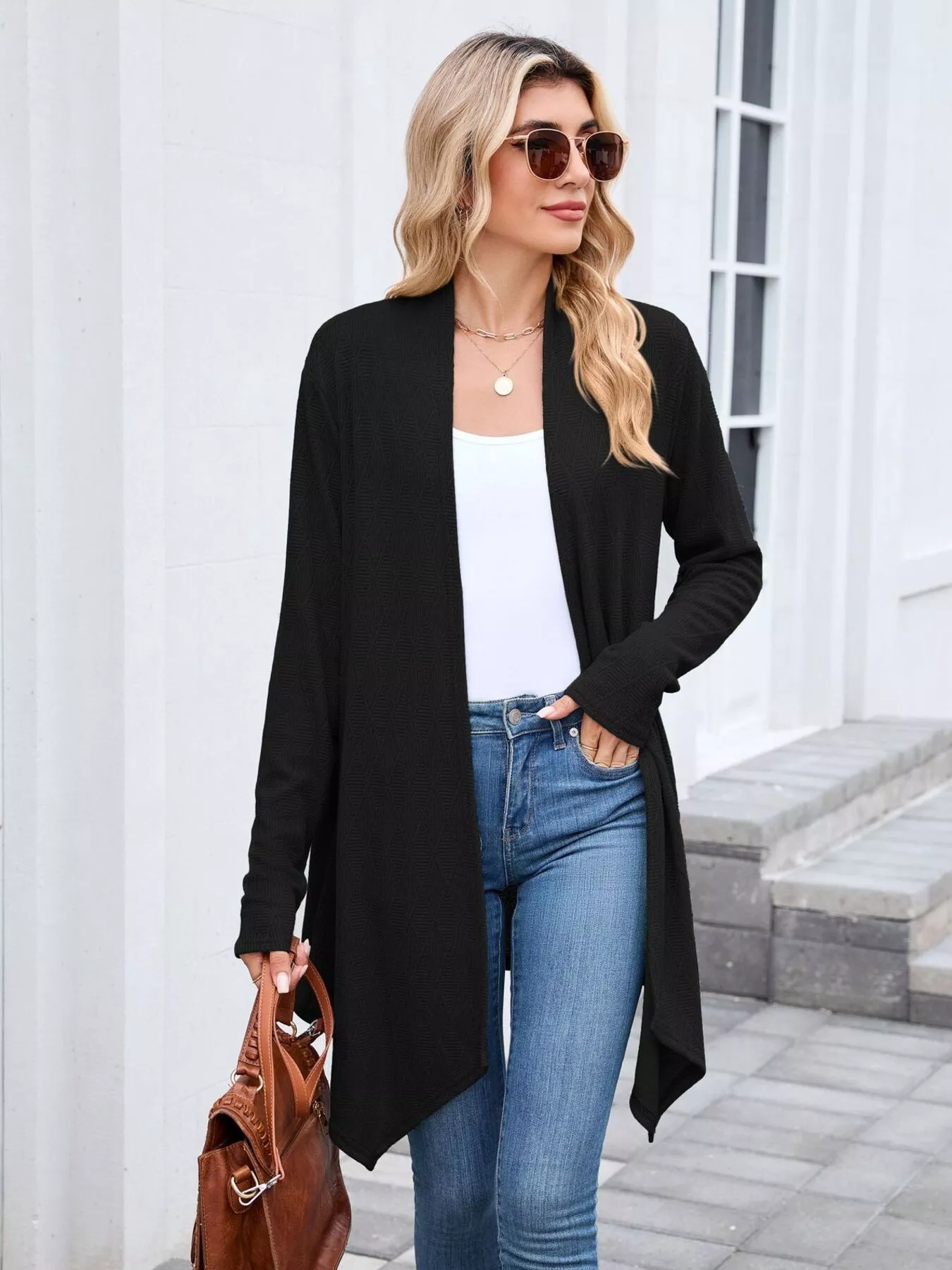 Open Front Long Cardigan - Image 33