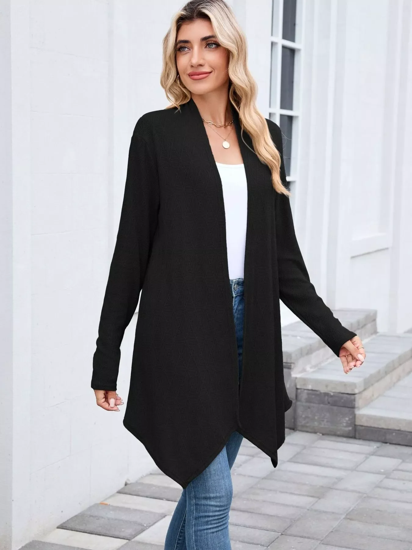 Open Front Long Cardigan - Image 34