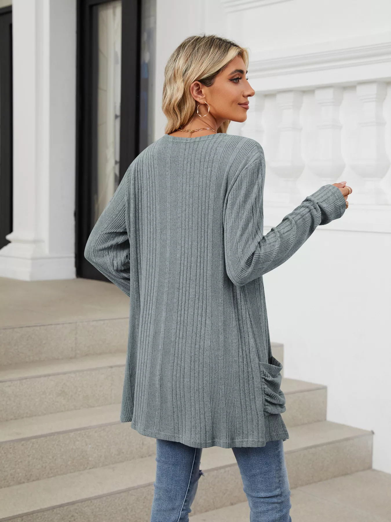 Open Front Long Cardigan - Image 15