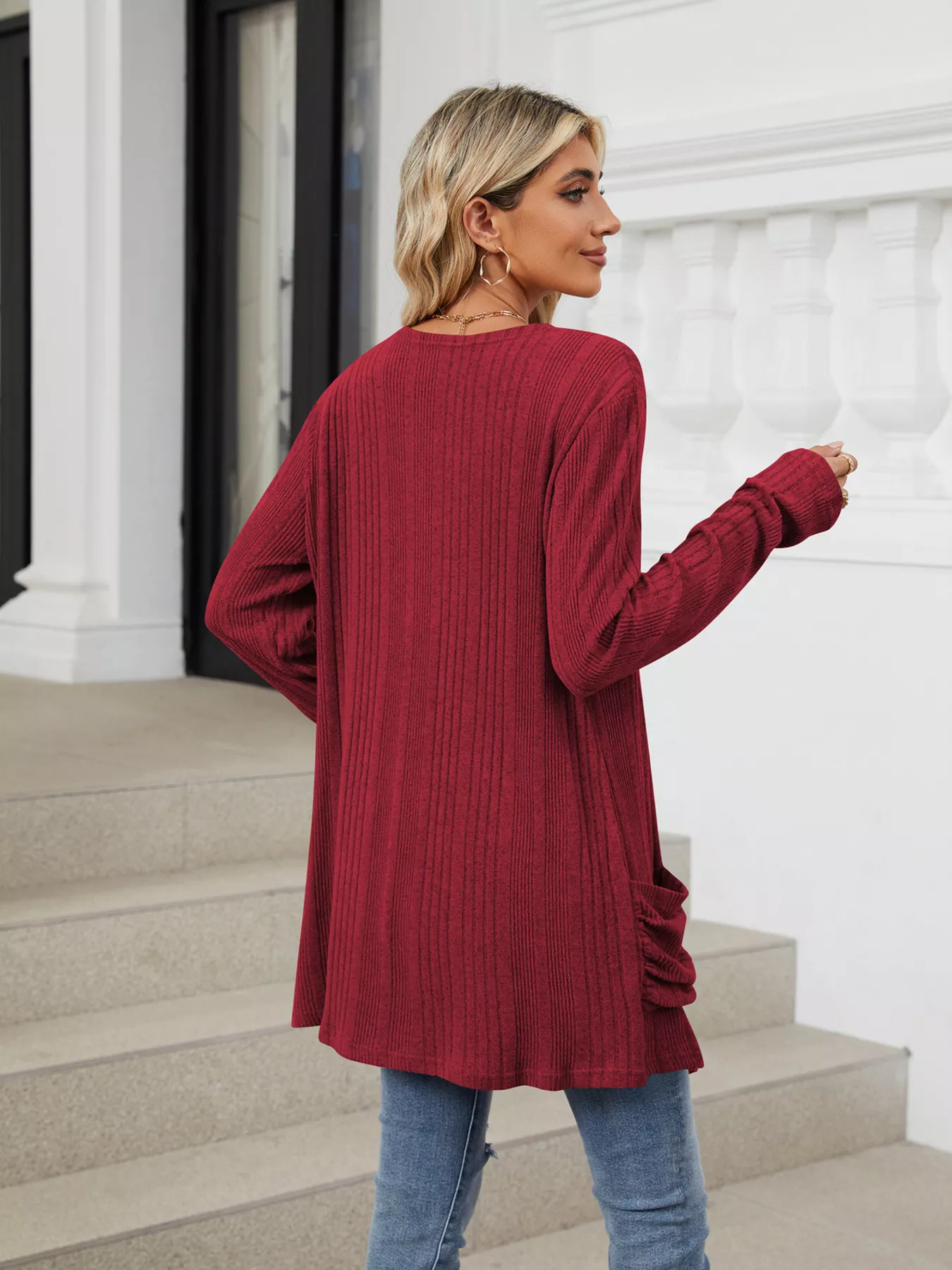 Open Front Long Cardigan - Image 24