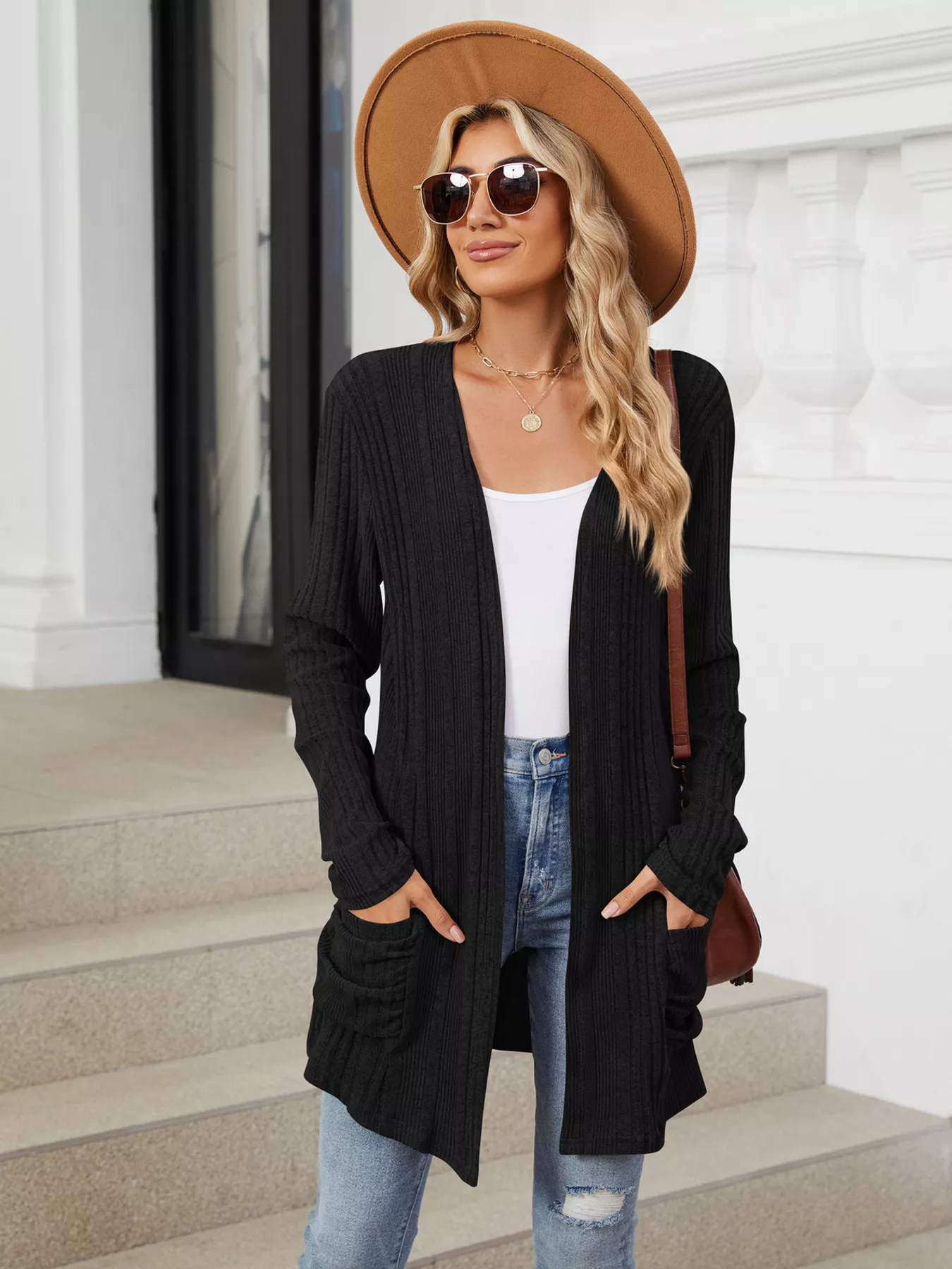 Open Front Long Cardigan - Image 25