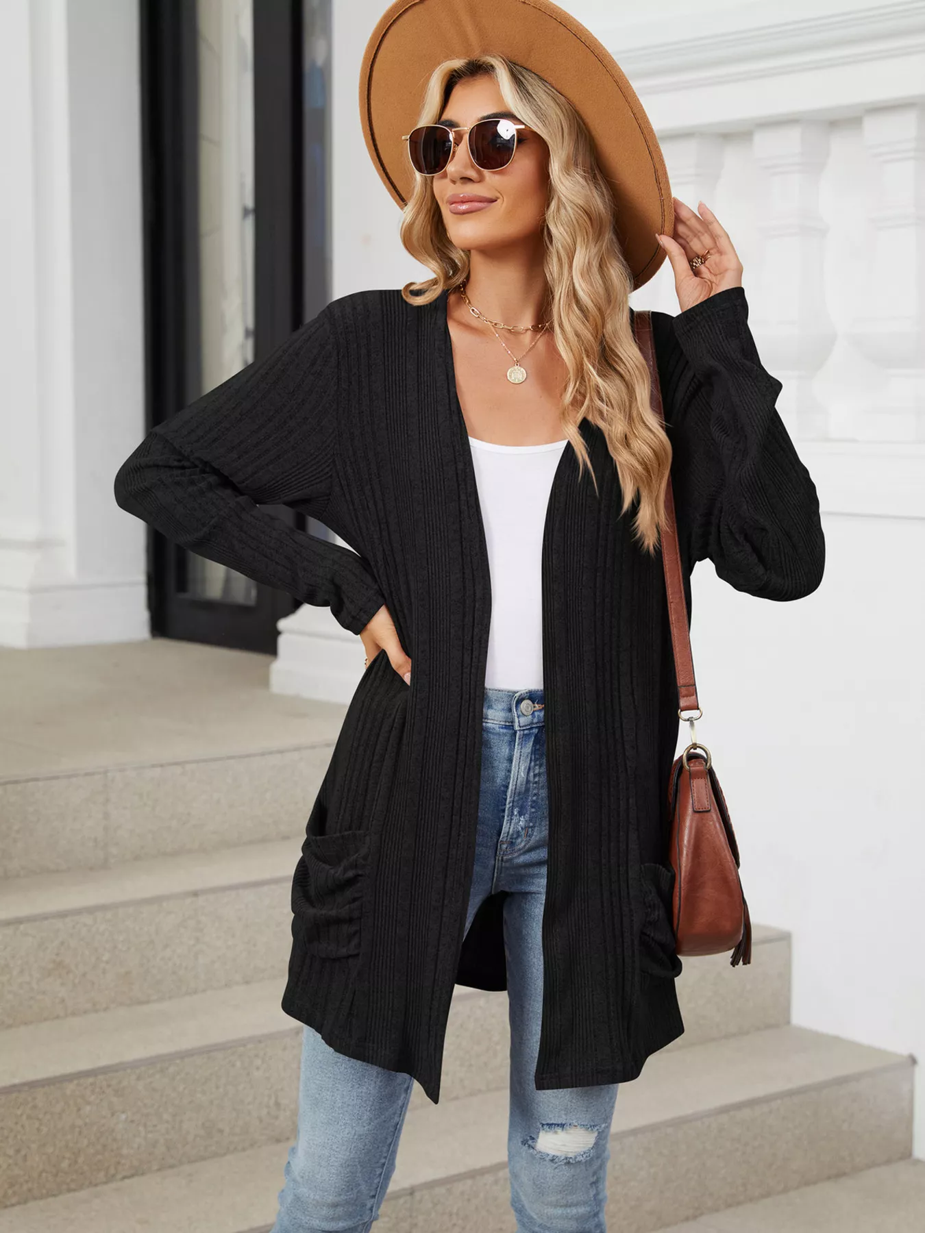 Open Front Long Cardigan - Image 26