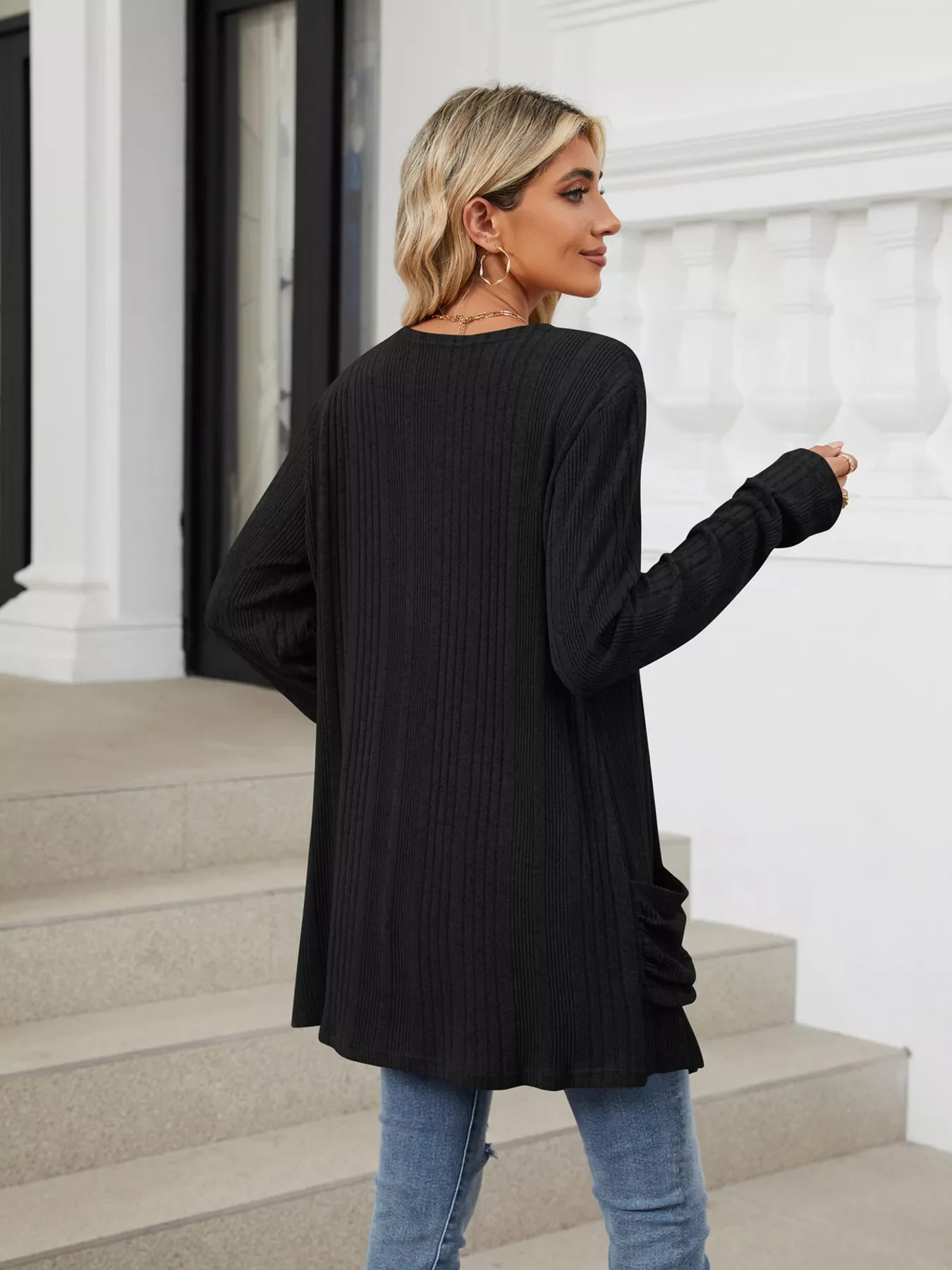 Open Front Long Cardigan - Image 27