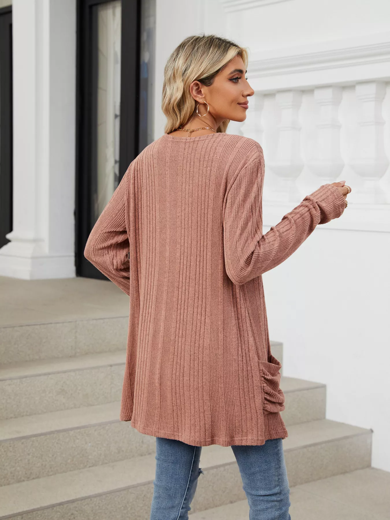 Open Front Long Cardigan - Image 3