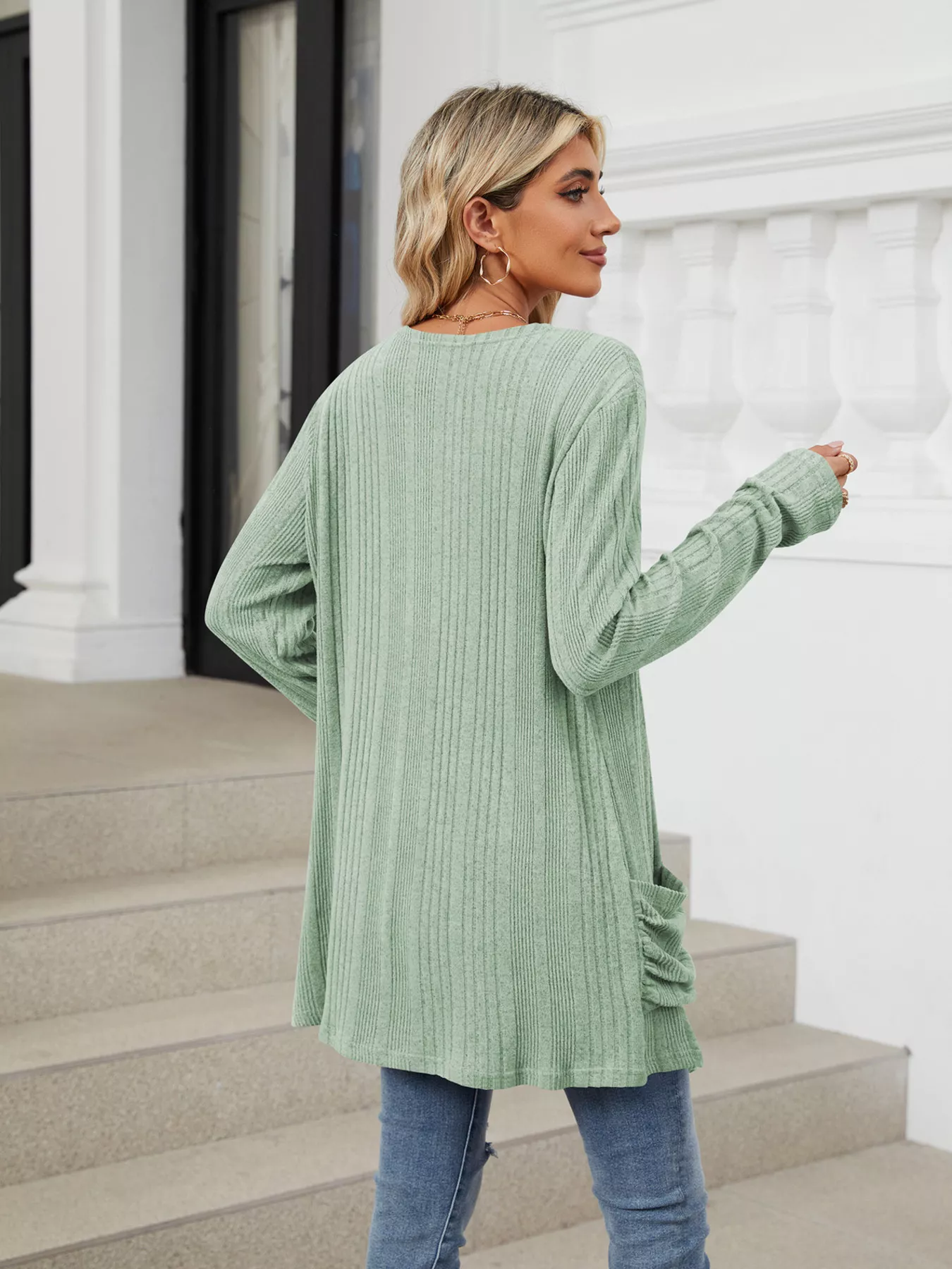 Open Front Long Cardigan - Image 30