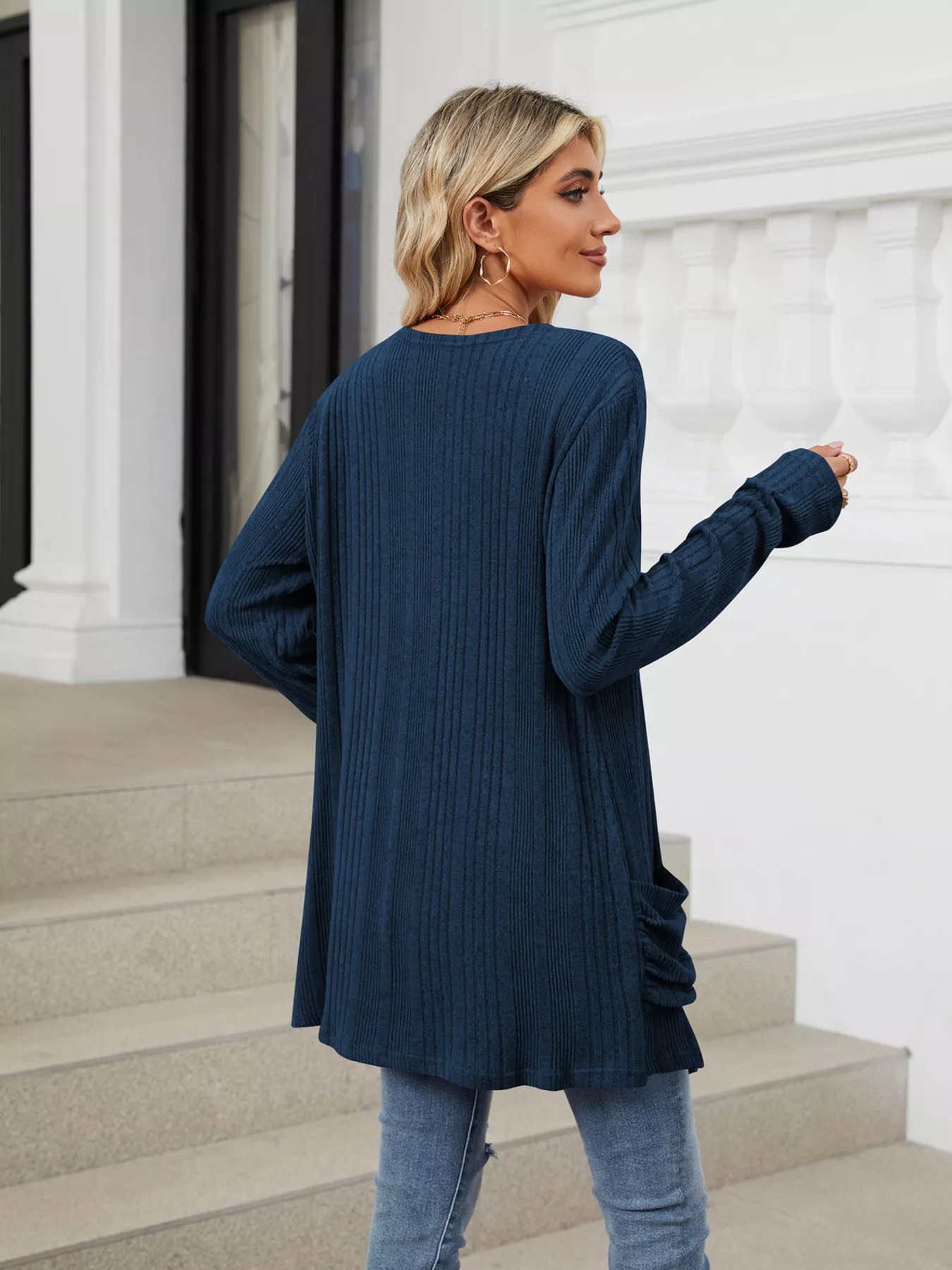 Open Front Long Cardigan - Image 33