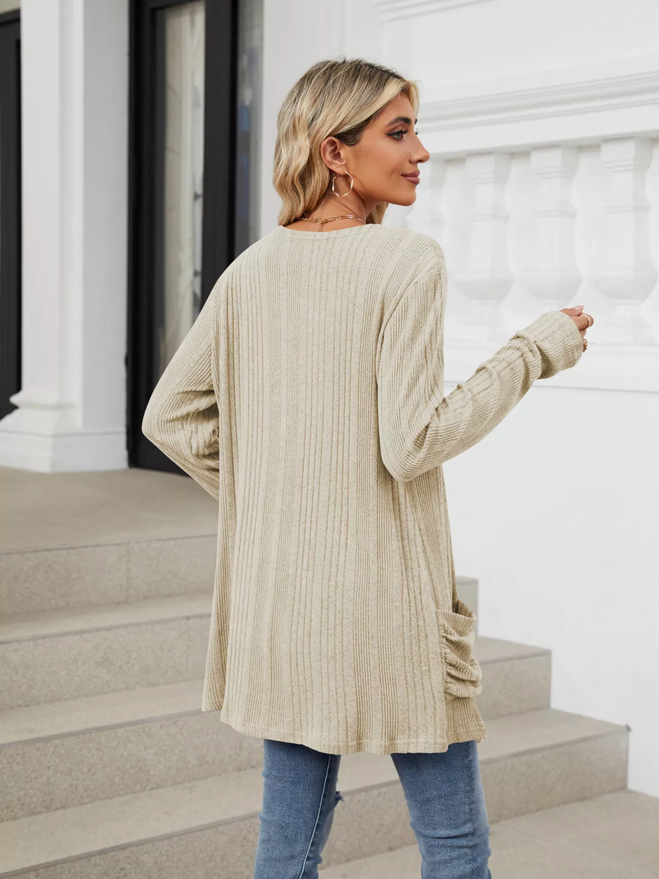 Open Front Long Cardigan - Image 6