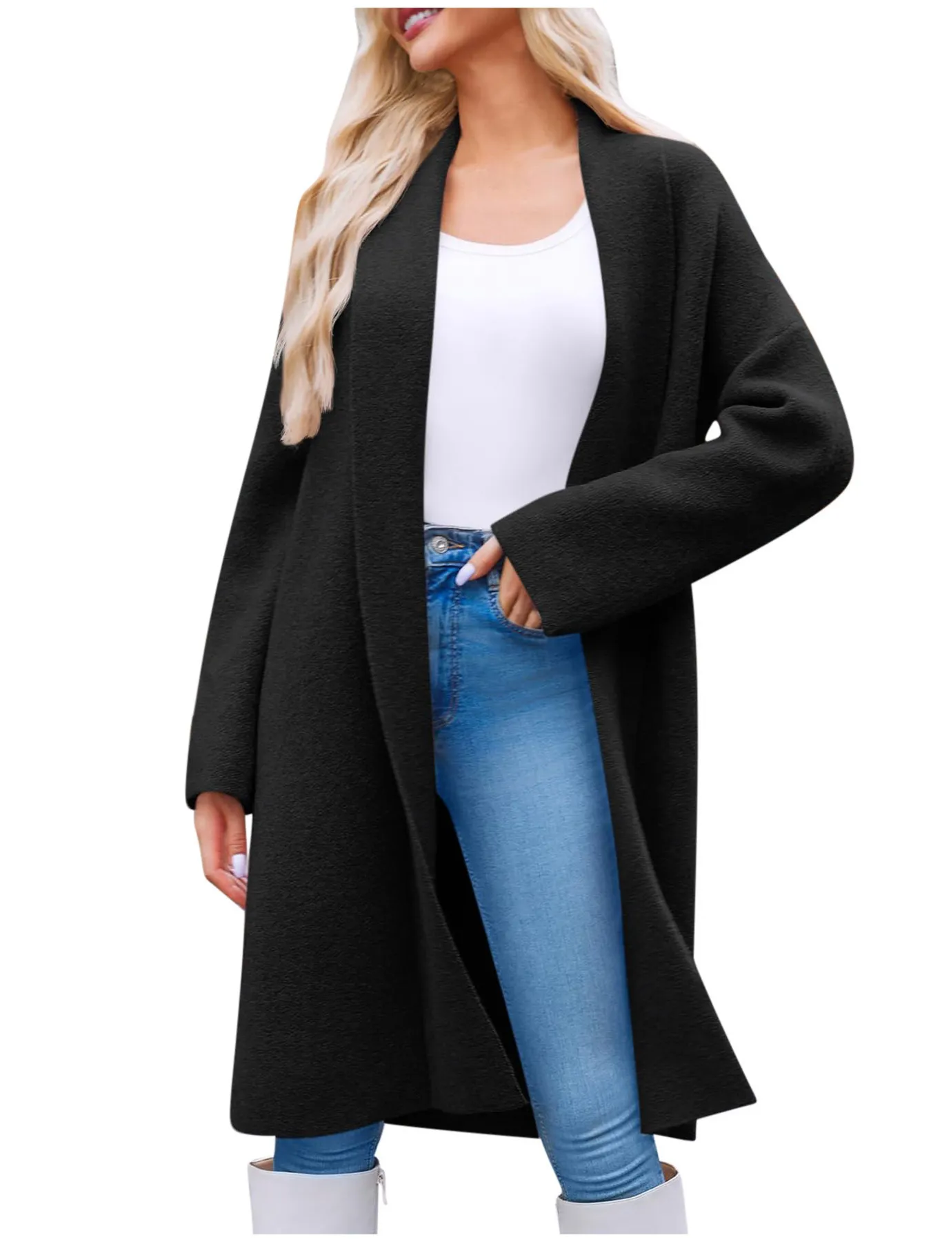 Open Front Longline Coat - Image 11