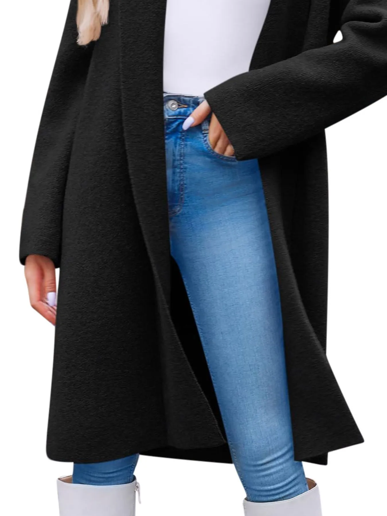 Open Front Longline Coat - Image 13