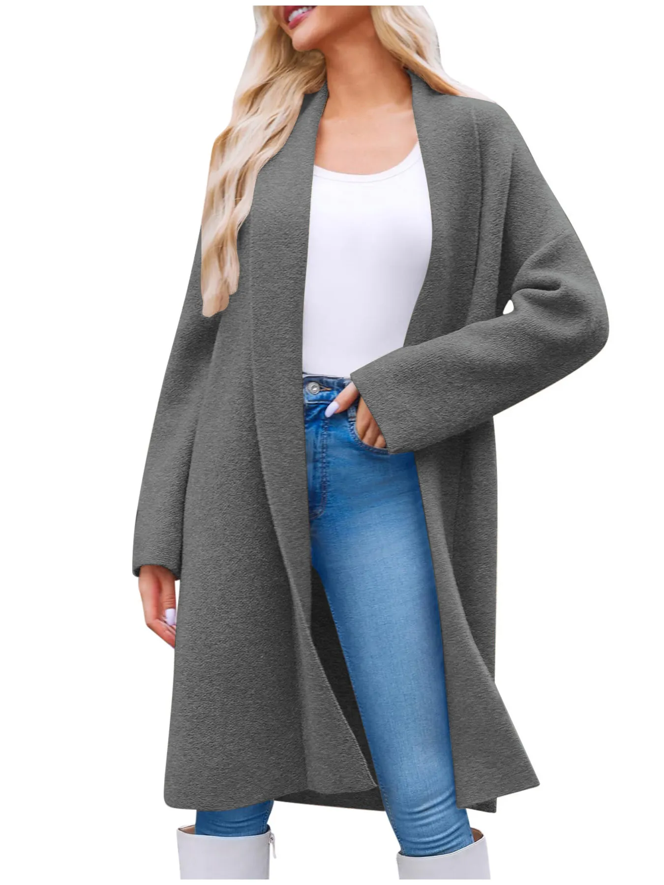 Open Front Longline Coat - Image 14