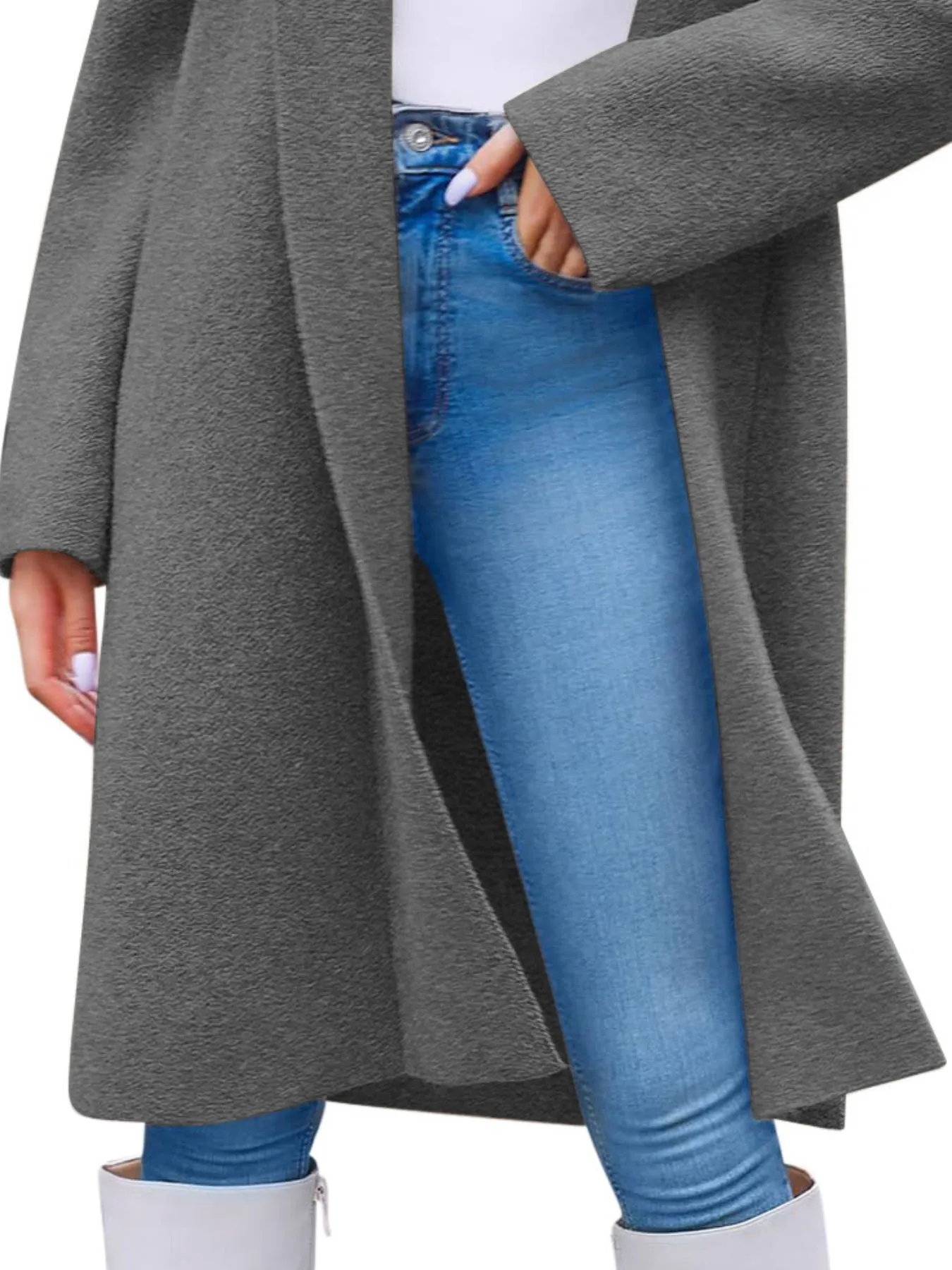 Open Front Longline Coat - Image 15