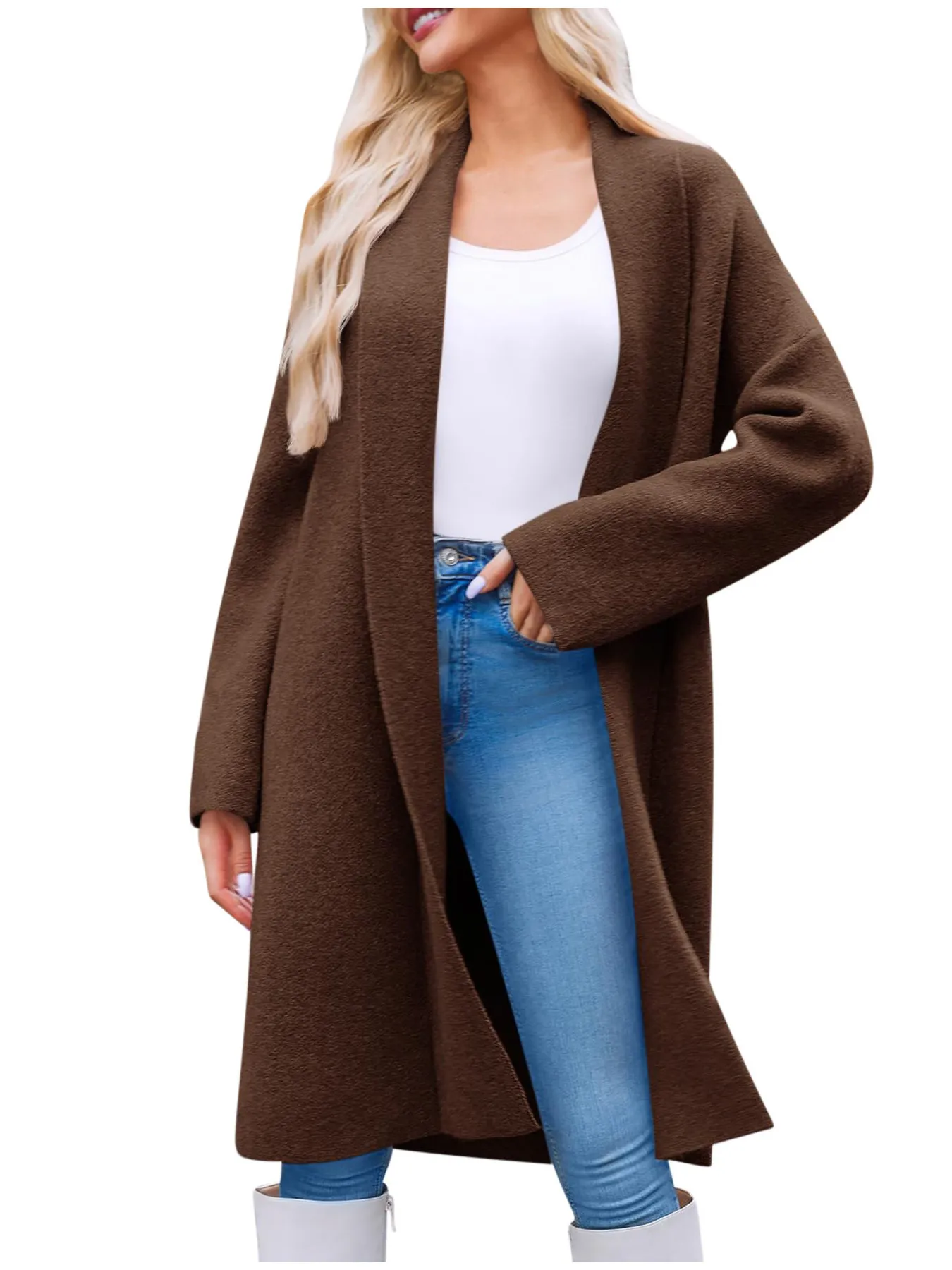 Open Front Longline Coat - Image 5