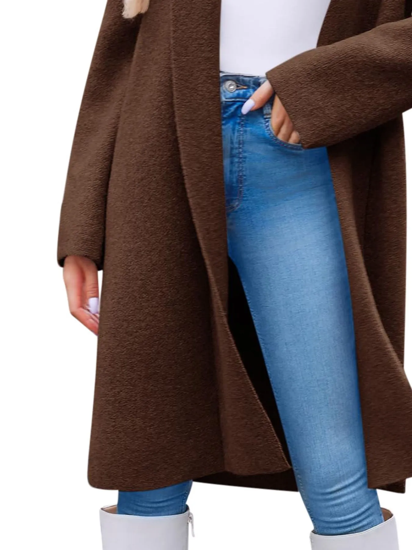Open Front Longline Coat - Image 6
