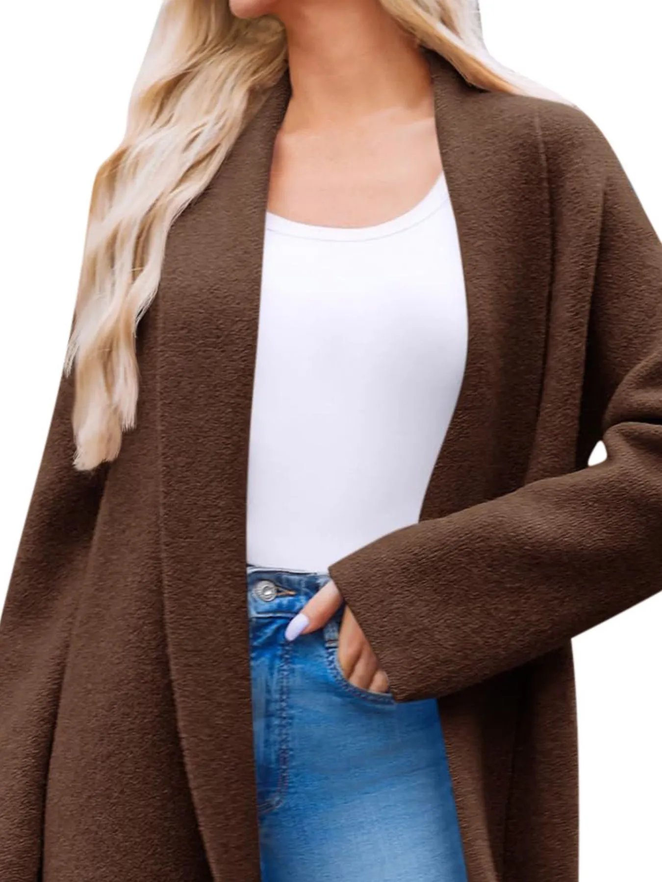 Open Front Longline Coat - Image 7