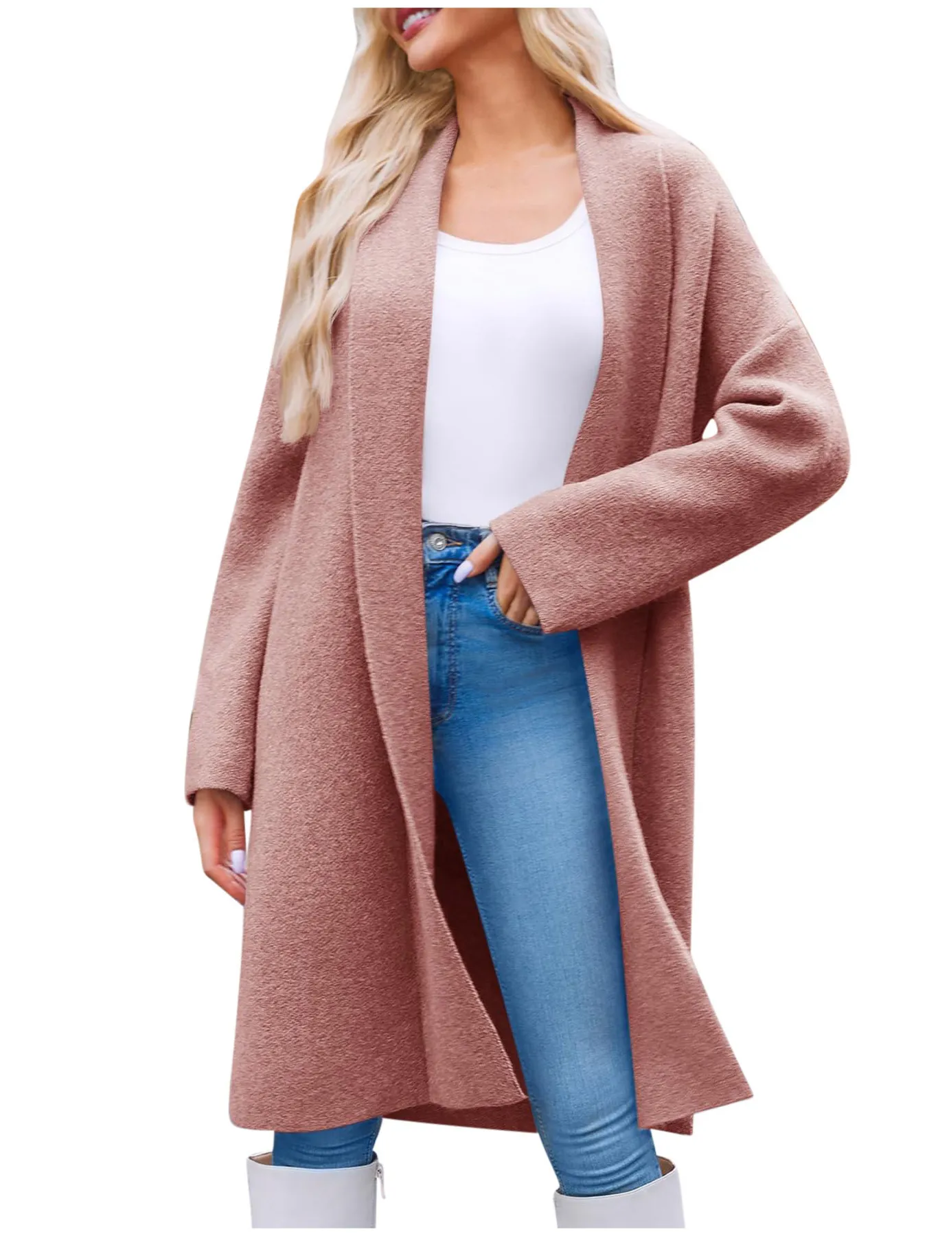 Open Front Longline Coat - Image 8