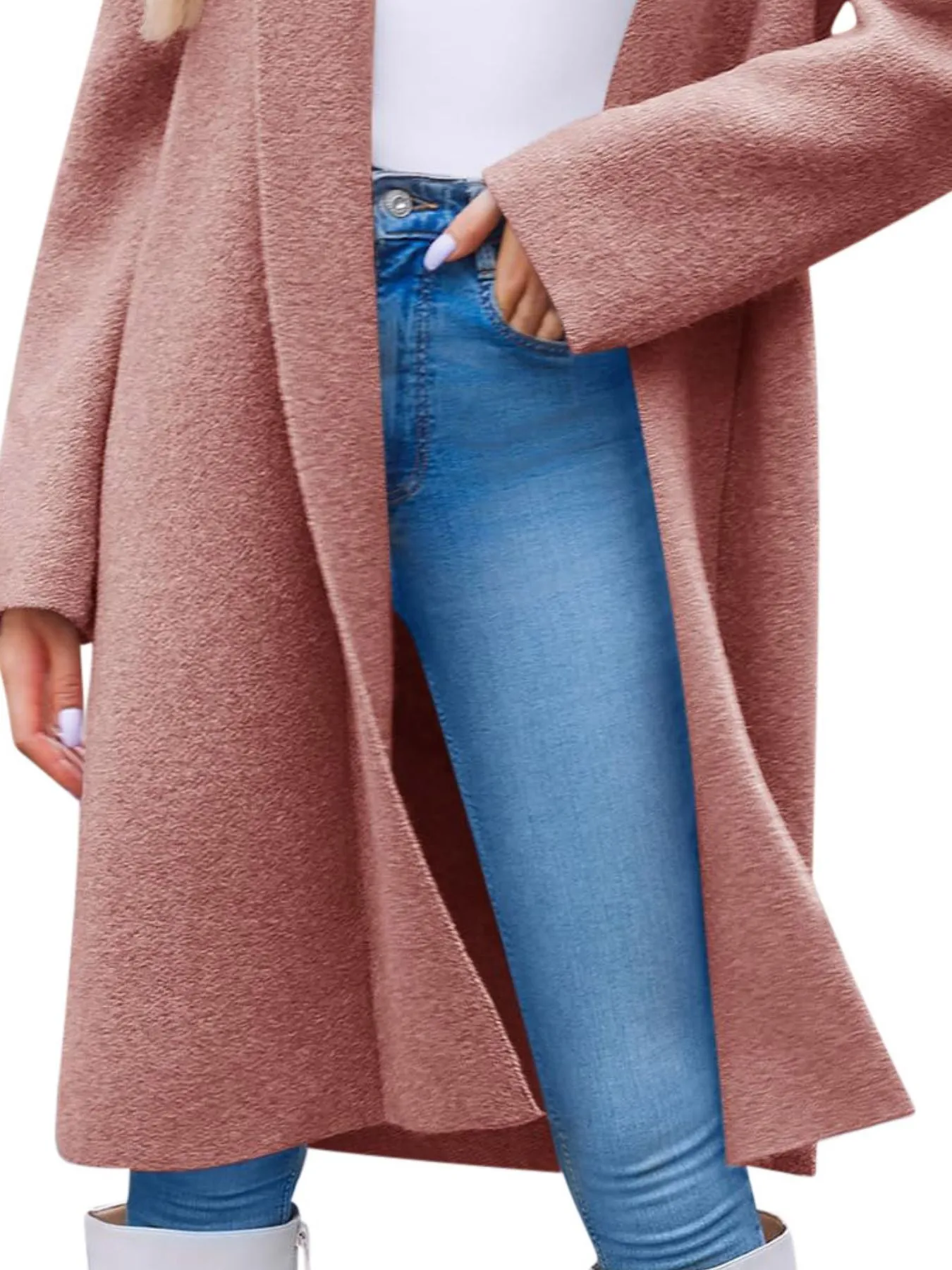 Open Front Longline Coat - Image 9