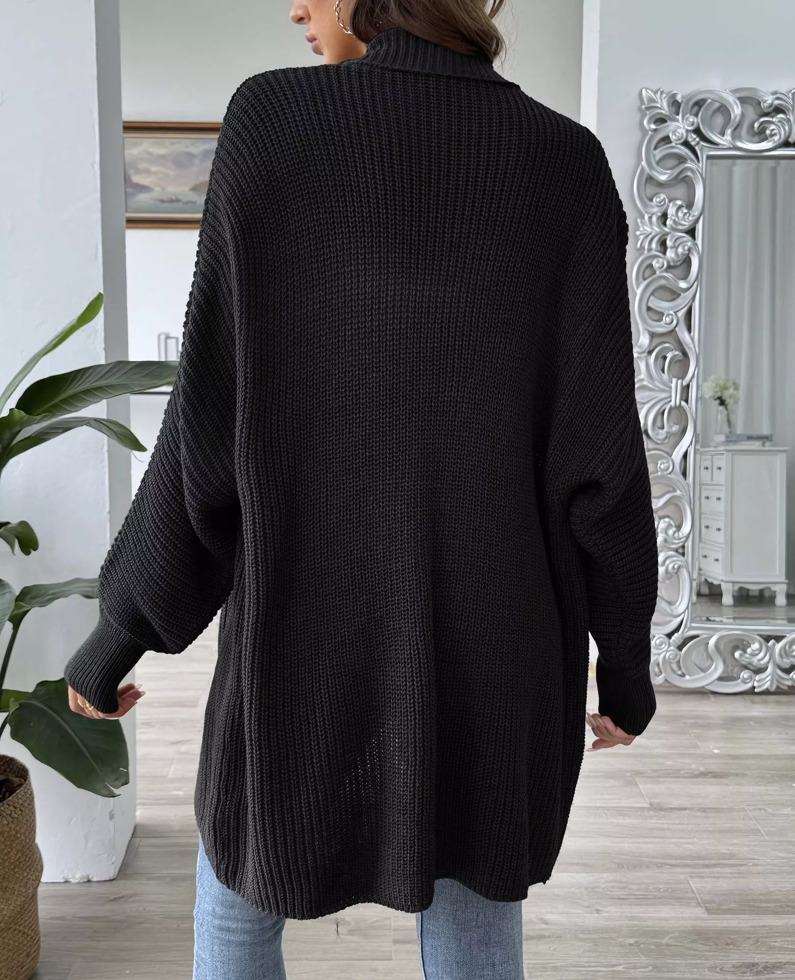 Open Front Ribbed Knit Cardigan - Image 10