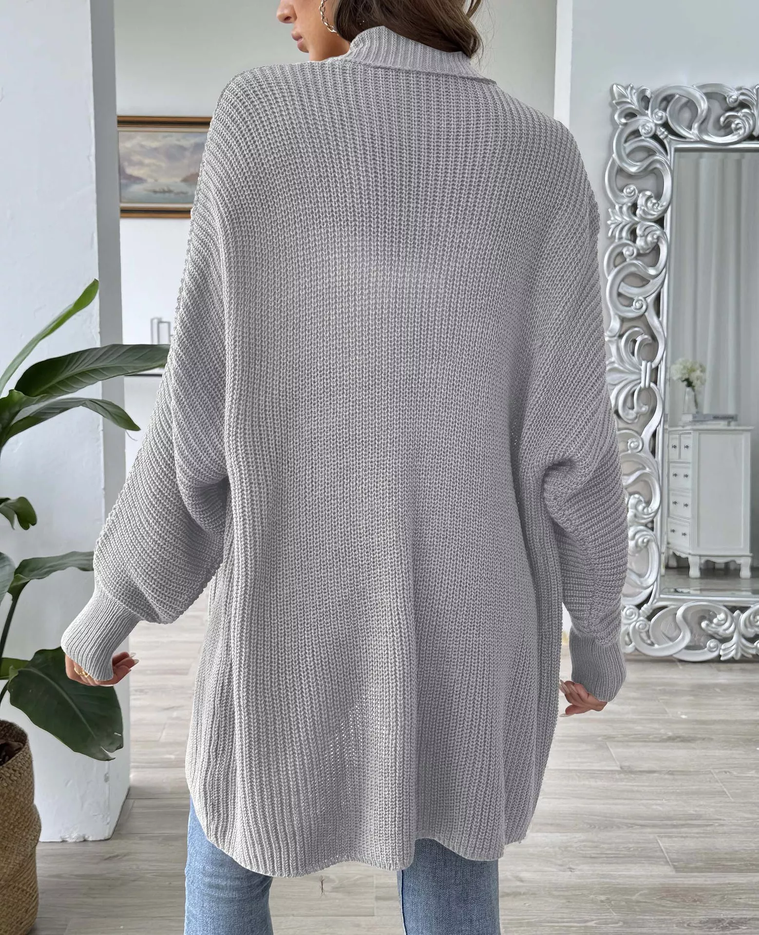 Open Front Ribbed Knit Cardigan - Image 18