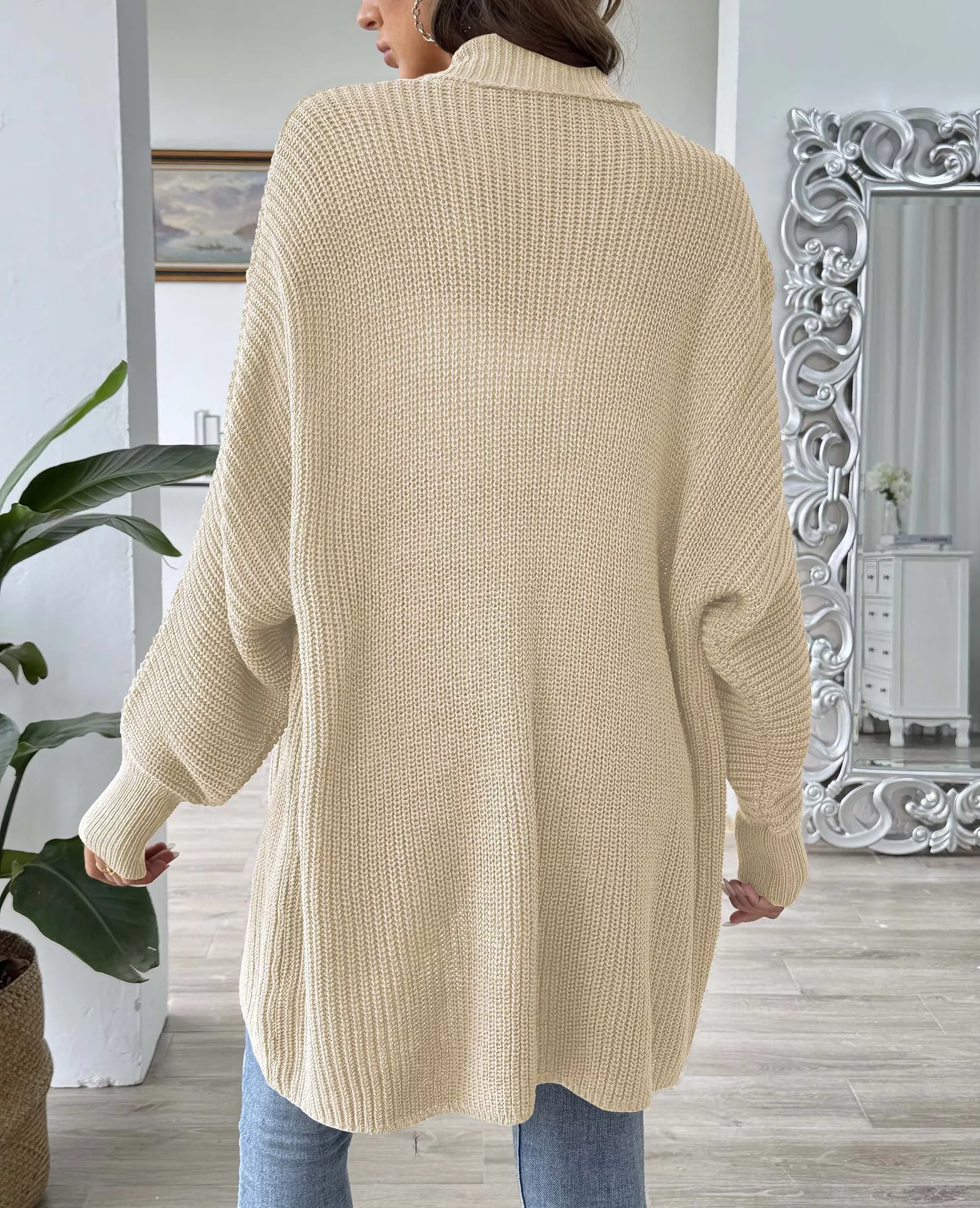 Open Front Ribbed Knit Cardigan - Image 22
