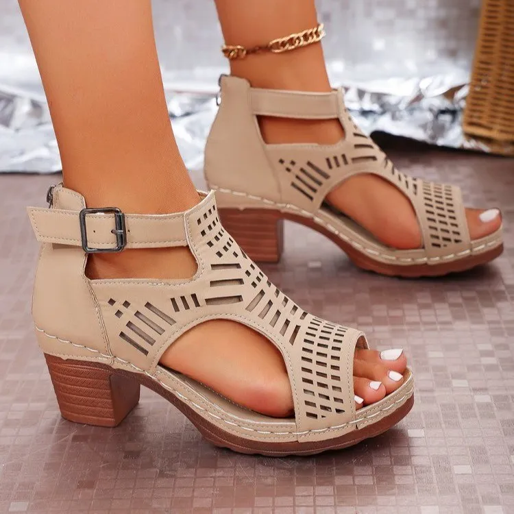 Open Toe Block Heel Sandals - Image 3