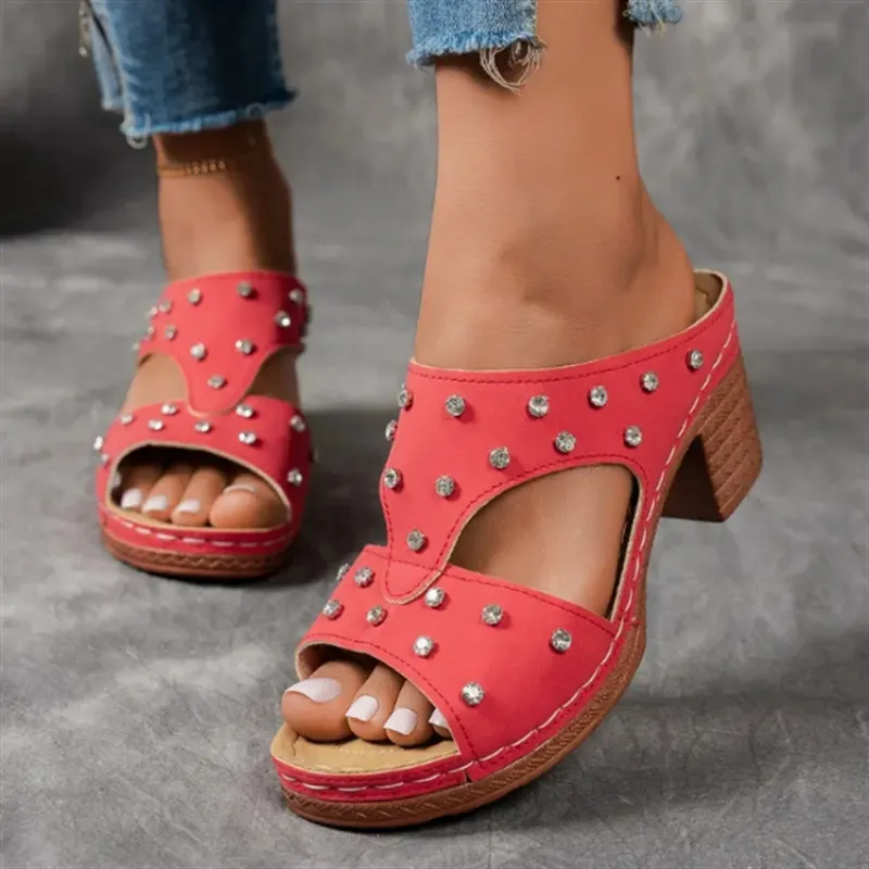 Open Toe Block Heel Sandals - Image 2