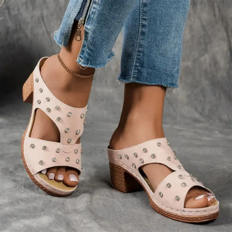 Open Toe Block Heel Sandals - Image 4