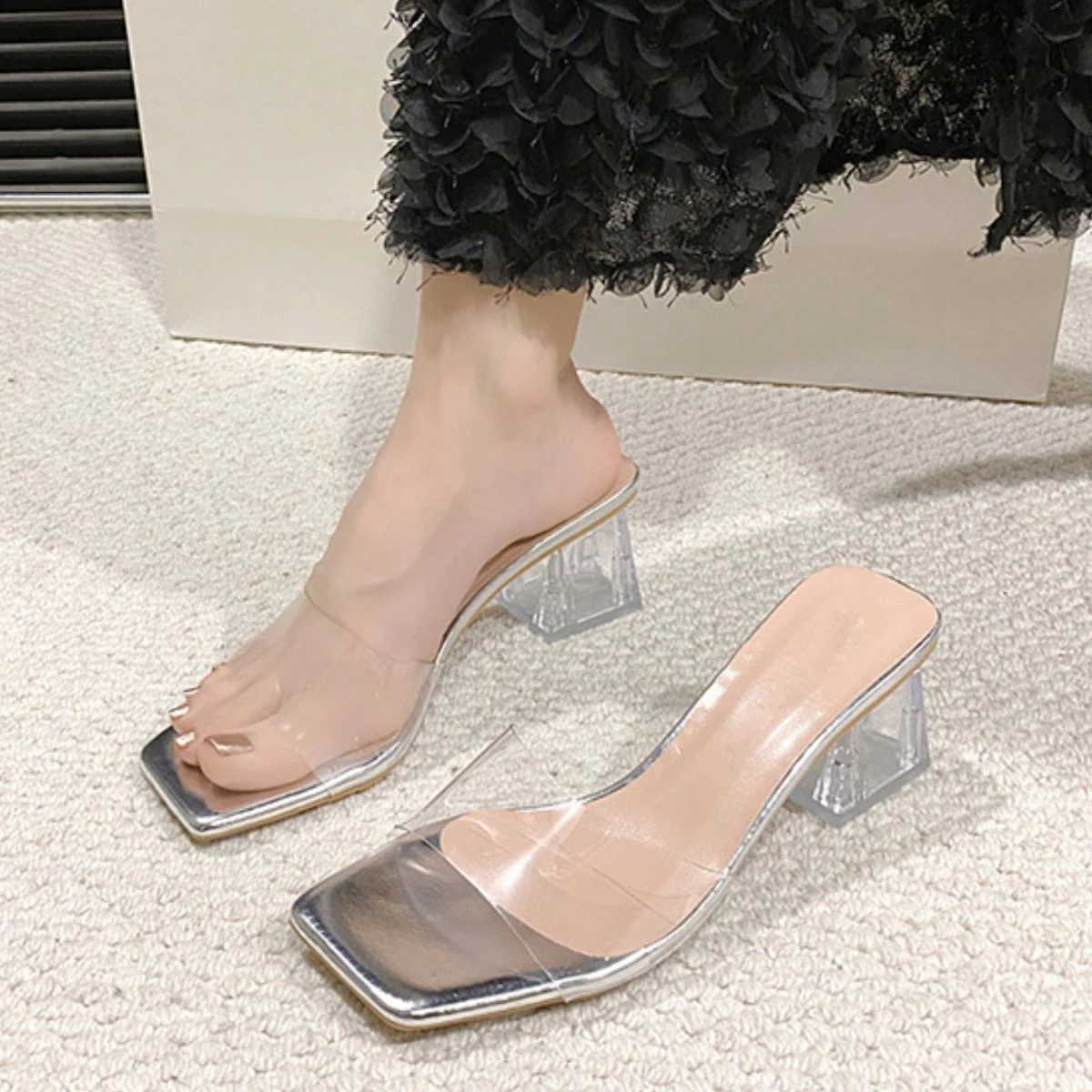 Open Toe Block Heel Sandals - Image 8