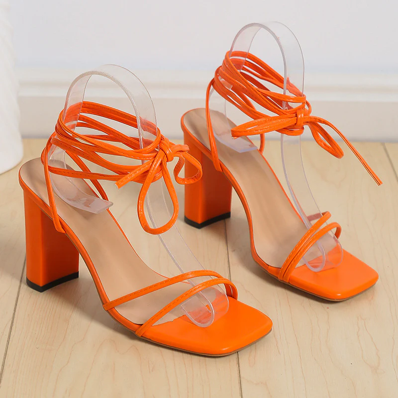 Open Toe Block Heels Sandals - Image 6
