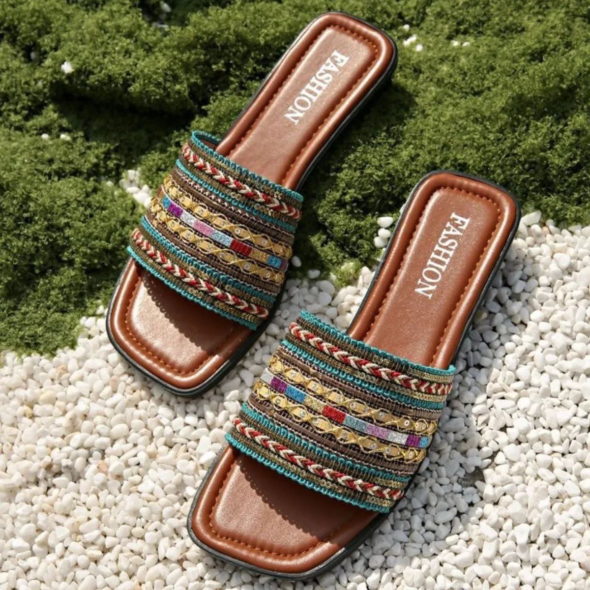 Open Toe Flats Sandals - Image 2