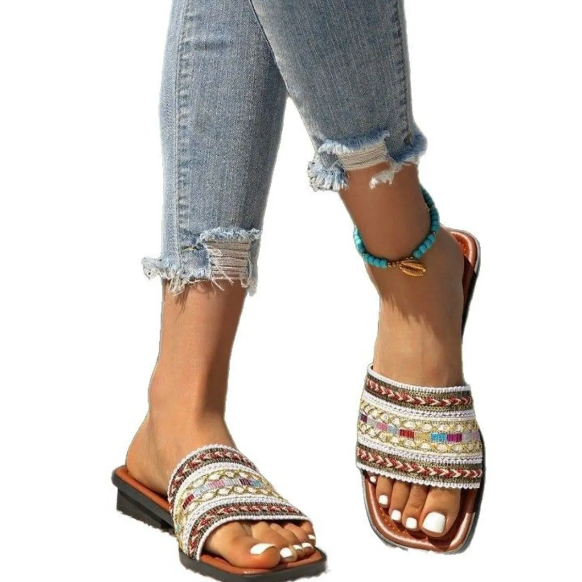 Open Toe Flats Sandals - Image 5