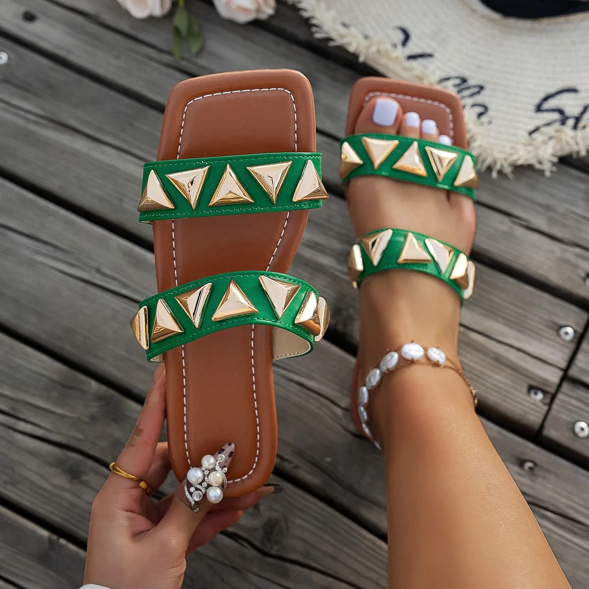 Open Toe Flats Sandals - Image 2