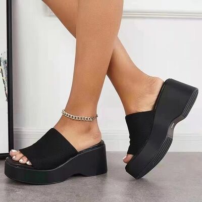 Open Toe Platform Cloth Sandals - Image 10