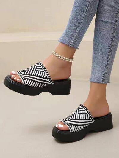 Open Toe Platform Cloth Sandals - Image 13