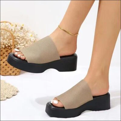 Open Toe Platform Cloth Sandals - Image 2