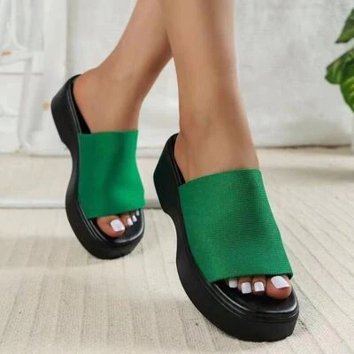 Open Toe Platform Cloth Sandals - Image 5