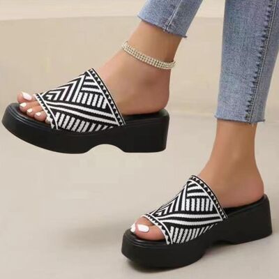 Open Toe Platform Cloth Sandals - Image 7