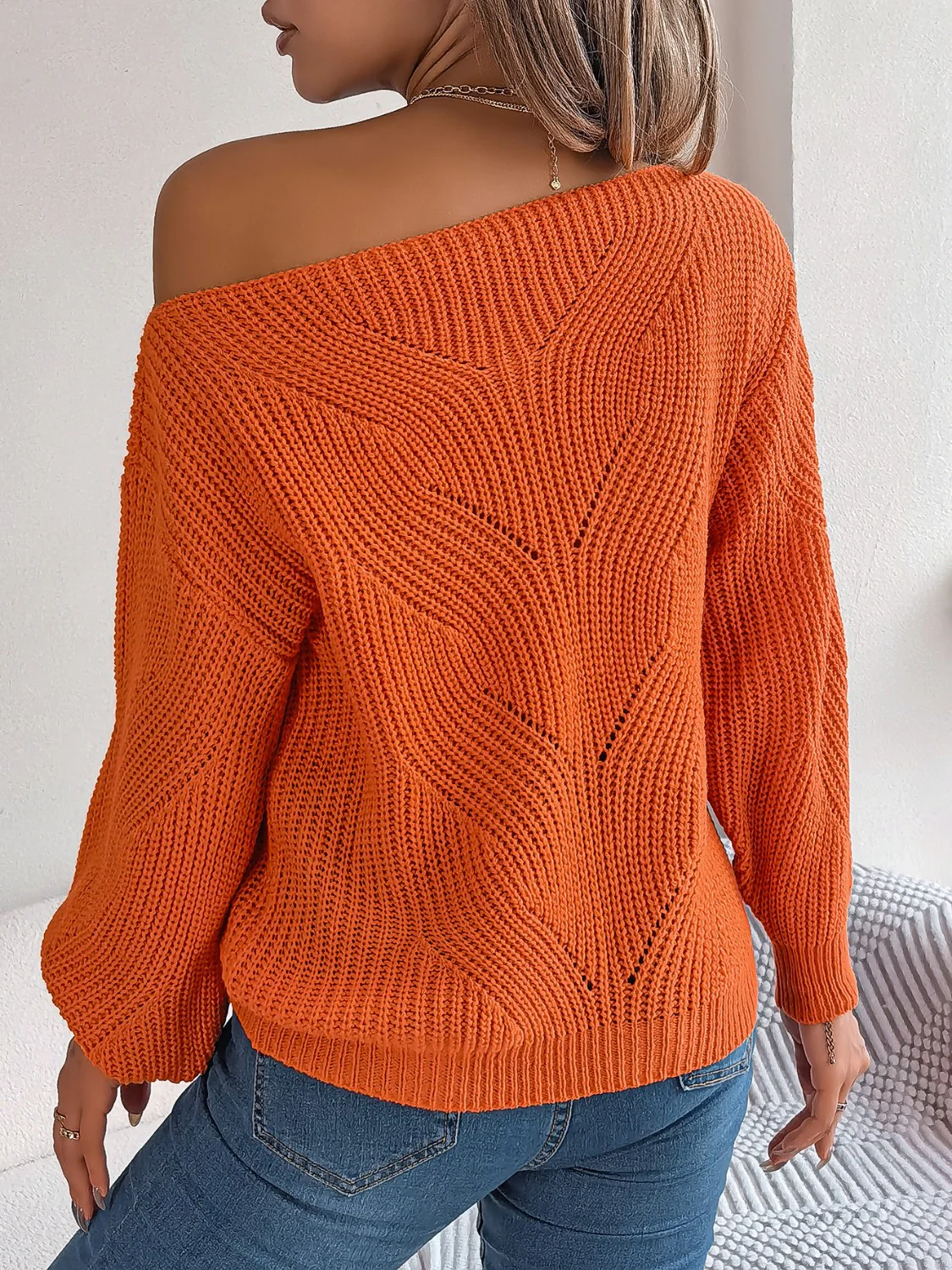 Openwork Long Sleeve Sweater - Image 16
