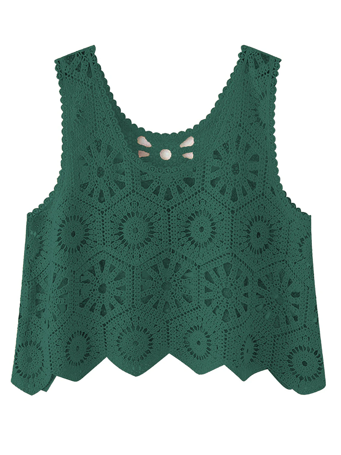 Openwork Round Neck Knit Vest - Image 24