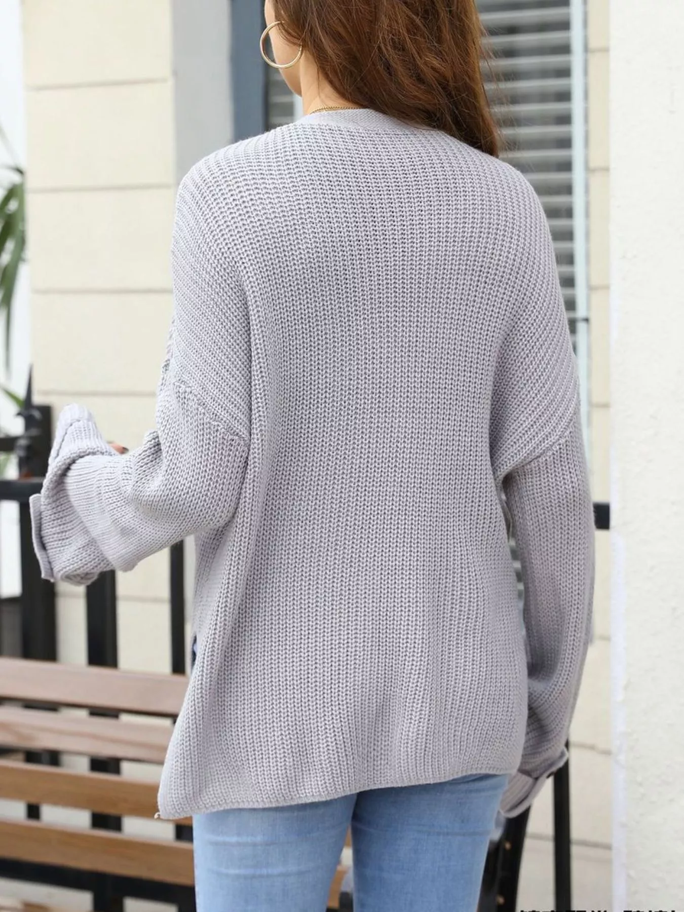 Oversized Knit Button-Down Cardigan - Image 11