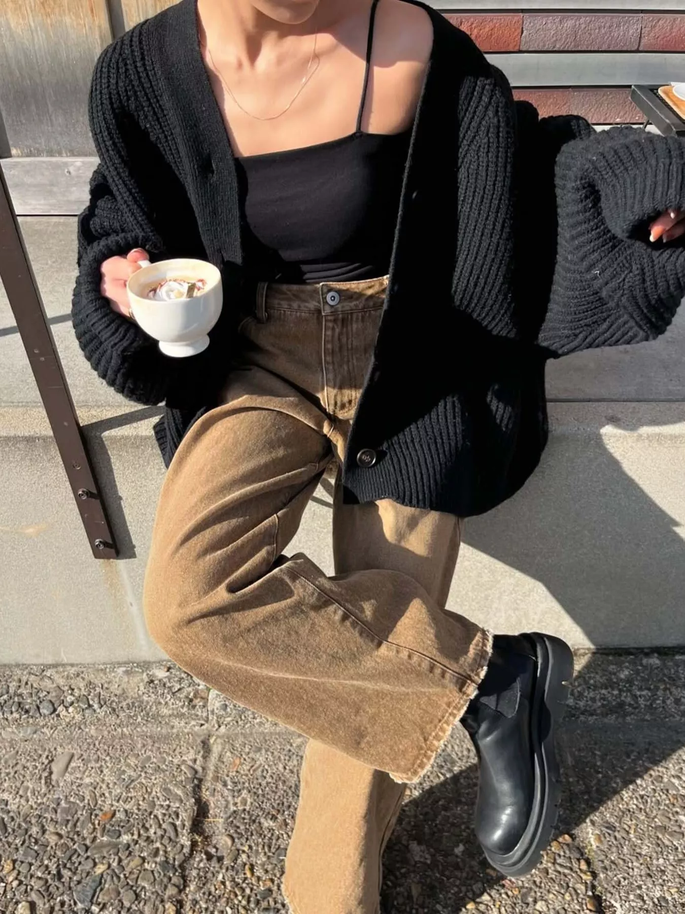Oversized Knit Button-Down Cardigan - Image 3
