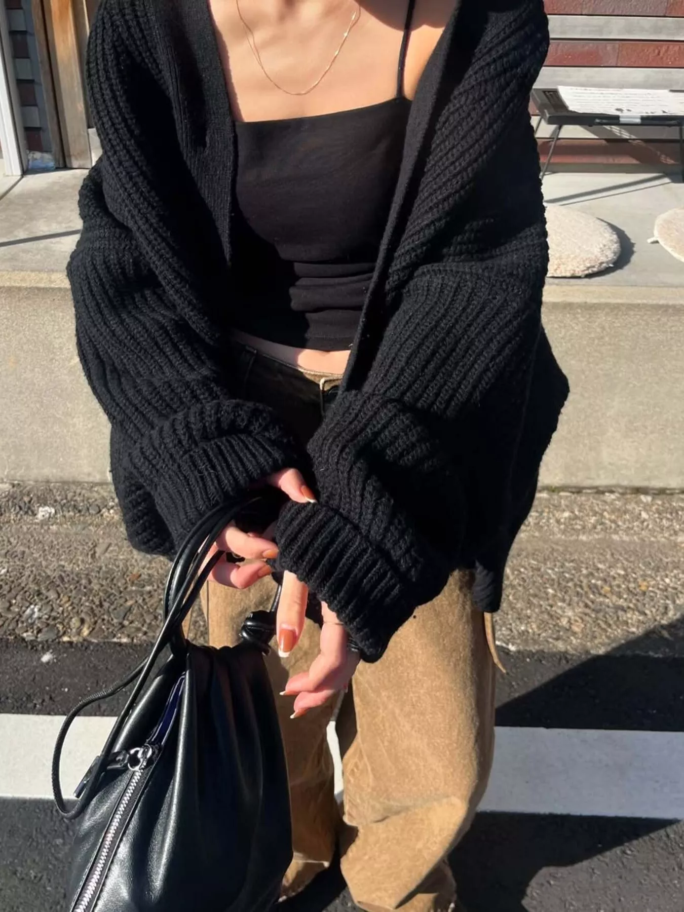 Oversized Knit Button-Down Cardigan - Image 4