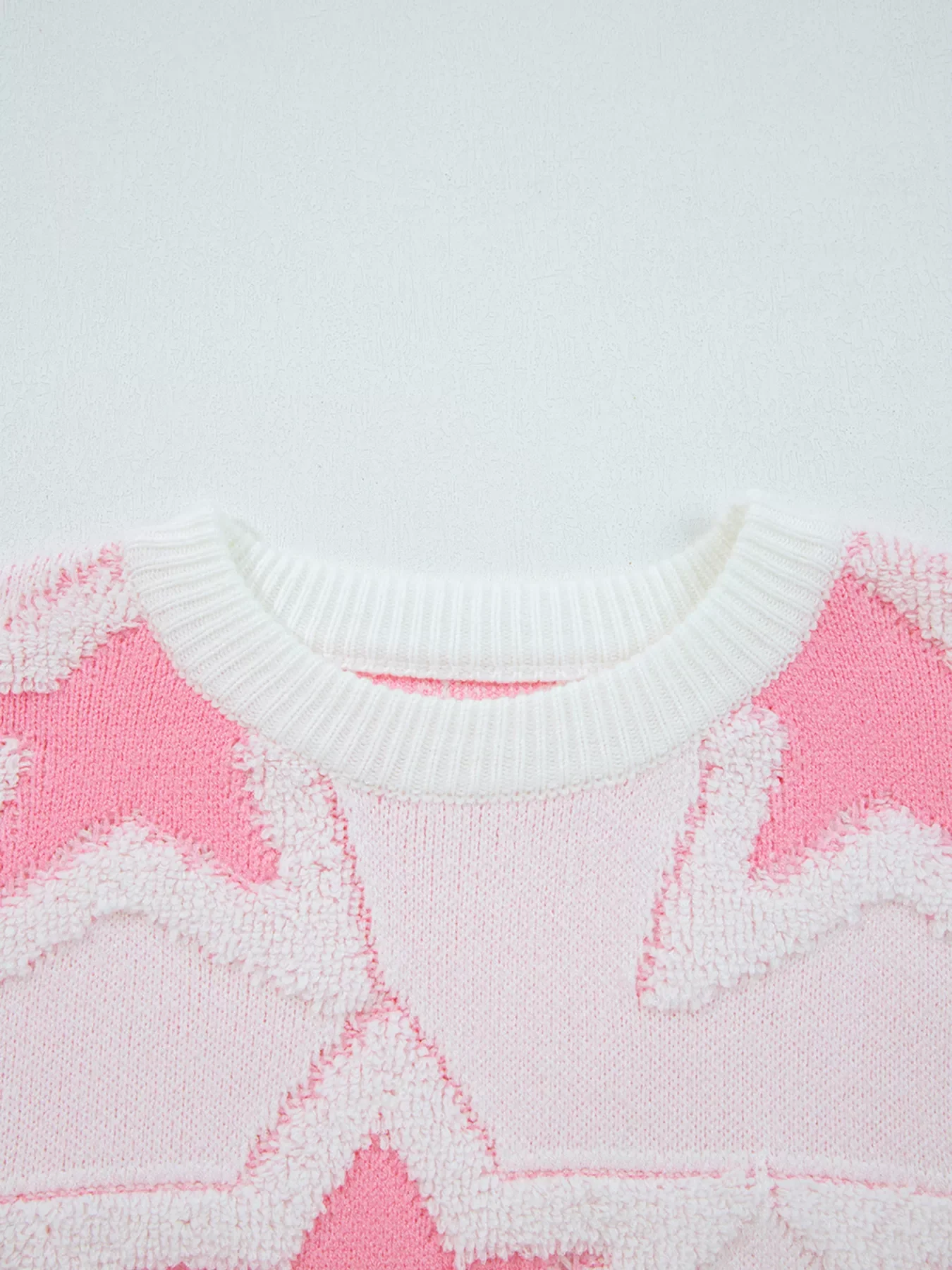 Oversized Star Pattern Ribbed Edge Drop Shoulder Sweater - Image 7