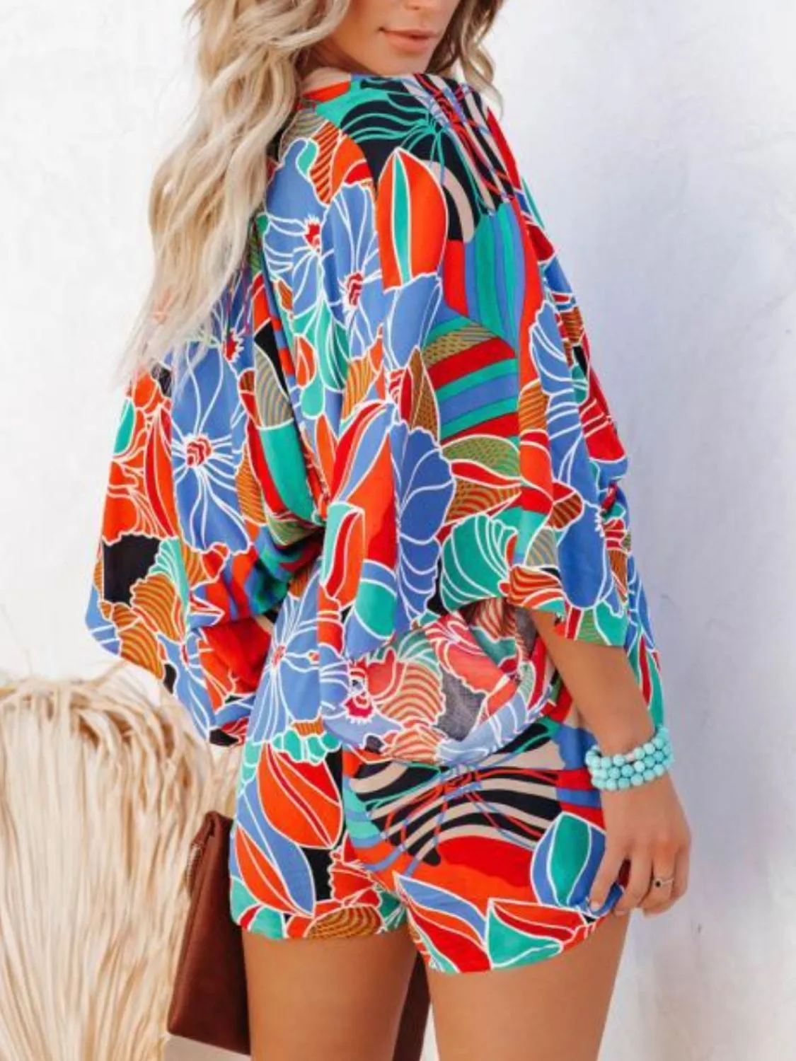 Oversized Tied Back Printed Romper - Image 2