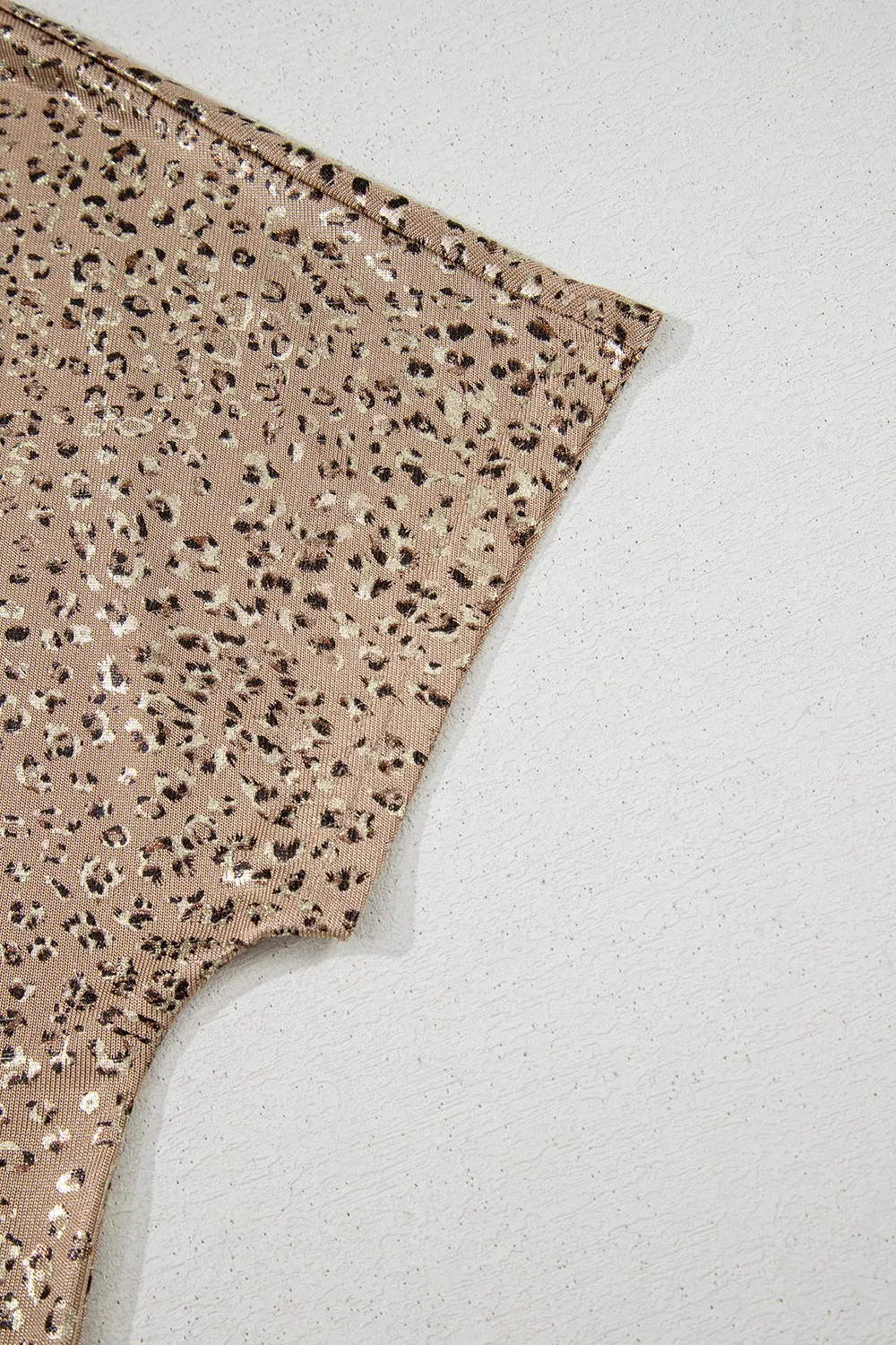 Parchment Shimmer Leopard Print Dolman Sleeve T Shirt - Image 10