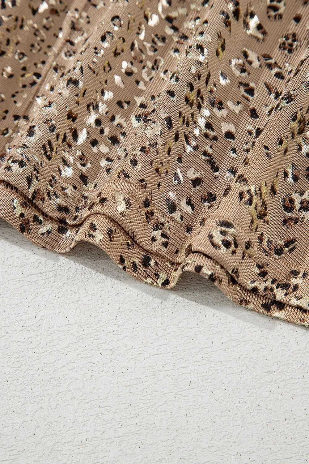 Parchment Shimmer Leopard Print Dolman Sleeve T Shirt - Image 12