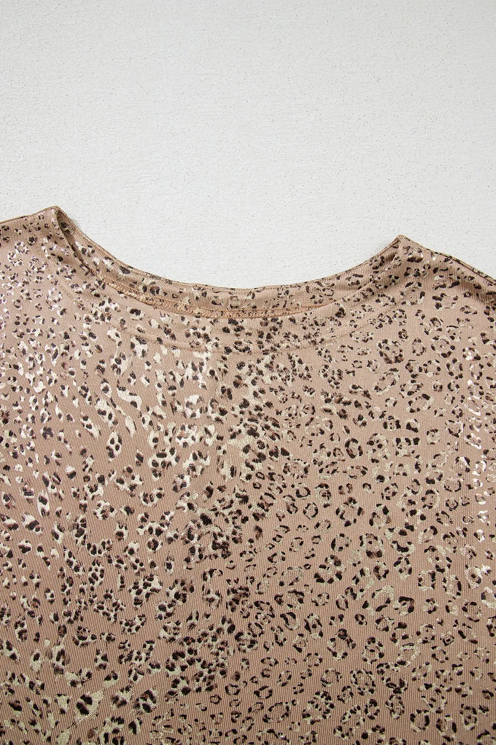 Parchment Shimmer Leopard Print Dolman Sleeve T Shirt - Image 9