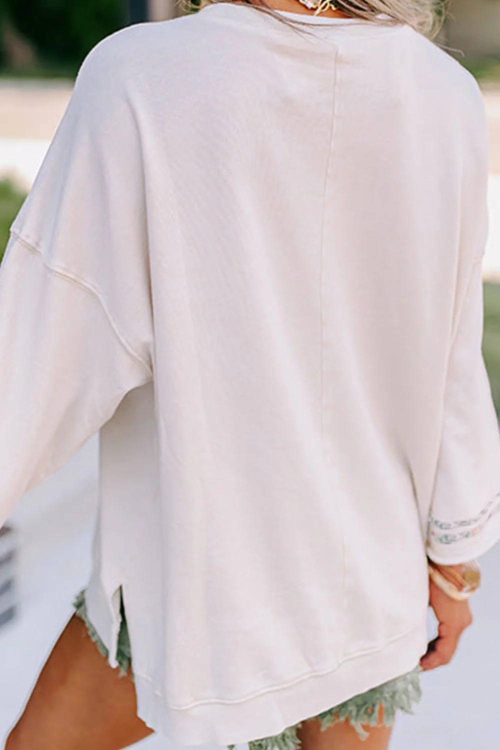 Peace Patch Round Neck Long Sleeve Top - Image 10