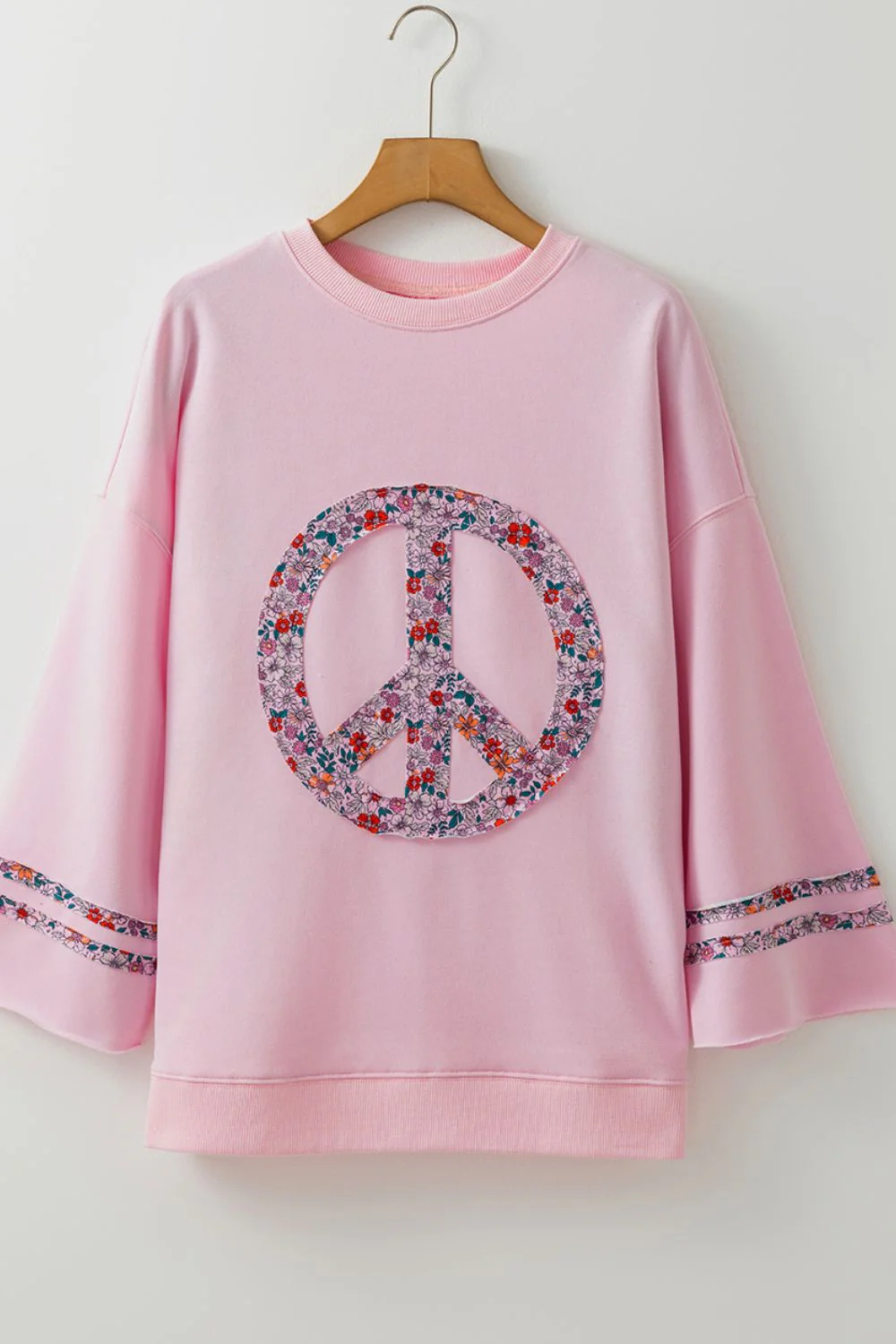 Peace Patch Round Neck Long Sleeve Top - Image 5