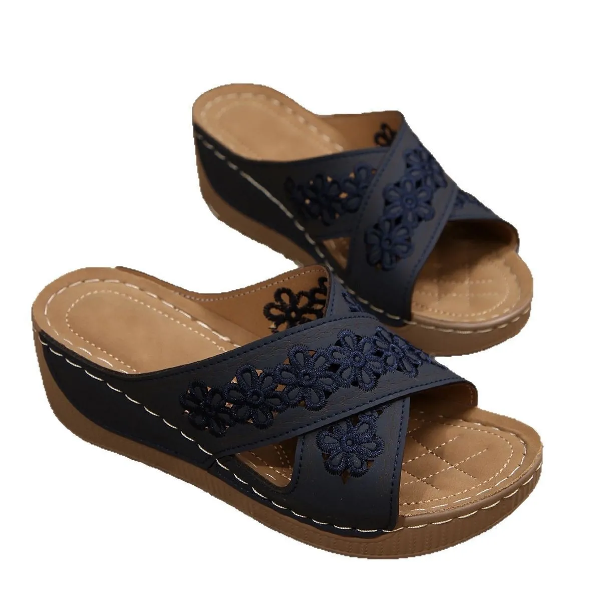 Peep Toe Wedge Sandals - Image 2