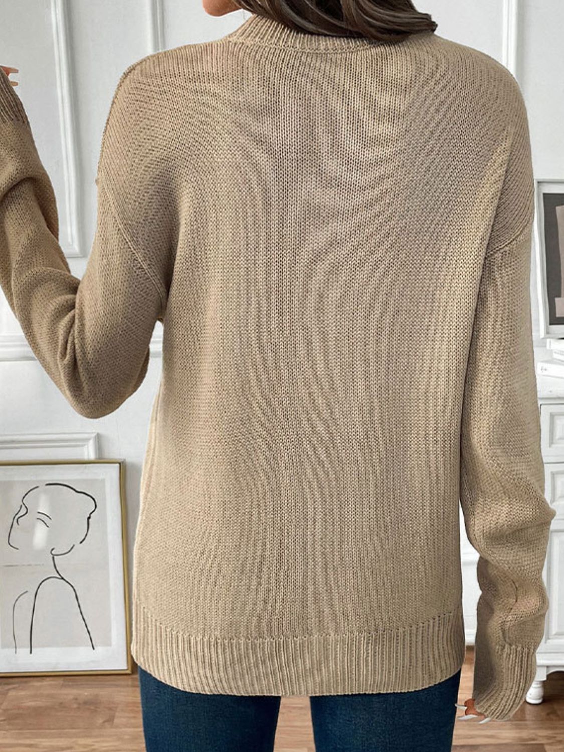 Perfee Cherry Round Neck Long Sleeve Sweater - Image 2